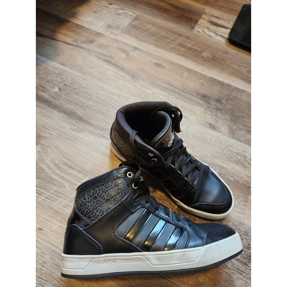 Adidas NEO Raleigh Mid Black Leopard Print High Top Sneakers - Size 8 1/2